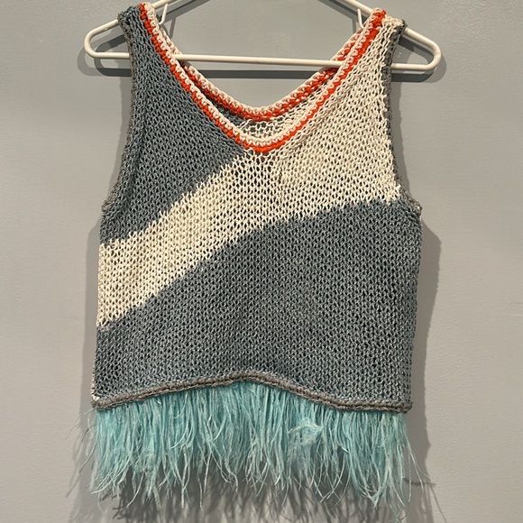 BNWT Anthropologie X Of Handmade Feather Vest - Picture 3 of 7